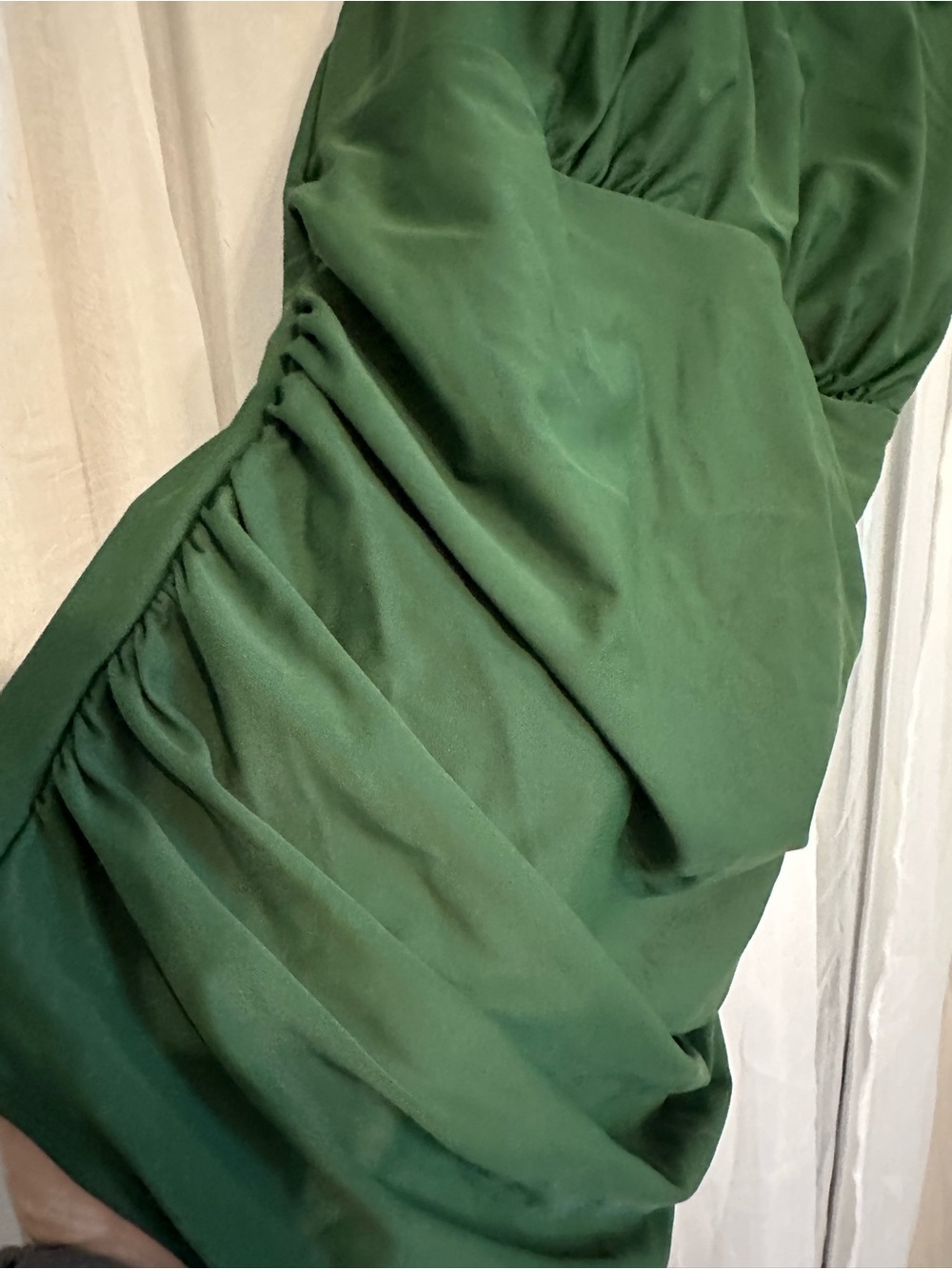 Cupshe Dark Green One-Piece Swimsuit w/High Cut Out Neck and Rusched Sides - Picture 4 of 6